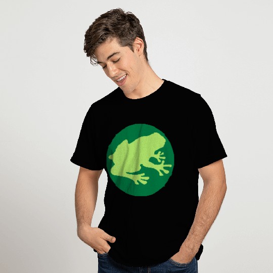 toad circle round frog silhouette outline outline T Shirts