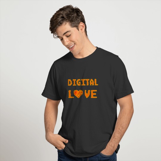 Digital Love Love Heart for Nerds or Pixel digital T-shirt