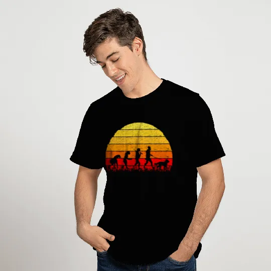 Cockapoo Dog Evolution Sunset Sun Retro Style T Shirts