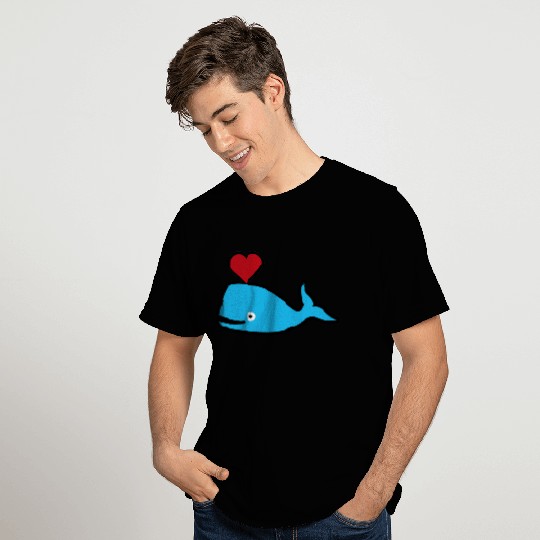 Blue whale heart mammal gift T Shirts