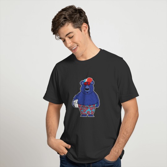 Blue Bear Summer Beach Volleyball T Shirt Gift T-shirt
