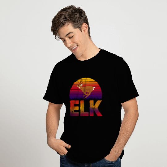 Elk Hunting Vintage Retro T Shirts
