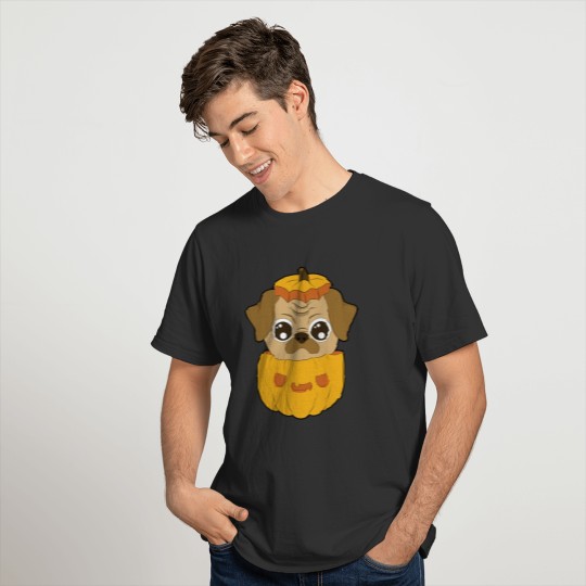 Pumpkin Dog Halloween Pug T-shirt