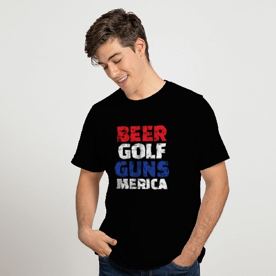 Golf Beer Golf Guns Merica Texas Design Gift Idea T Shirts