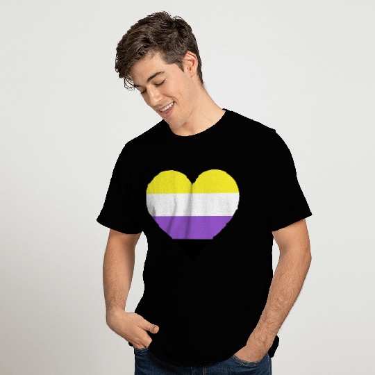Nonbinary pride flag heart LGBTQ T Shirts