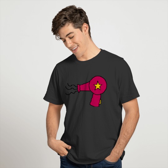 Pink fancy hairdryer with curly waves T Shirts