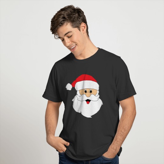 Santa Claus head with red cap T Shirts