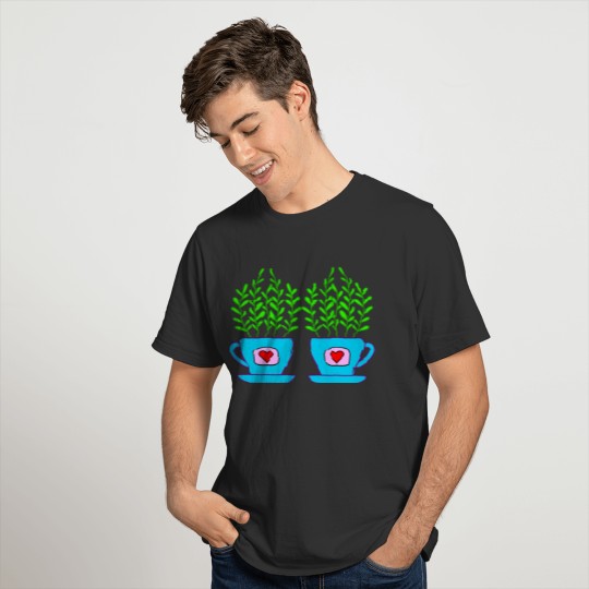 Cute little green potted house plants. Plant lady T-shirt