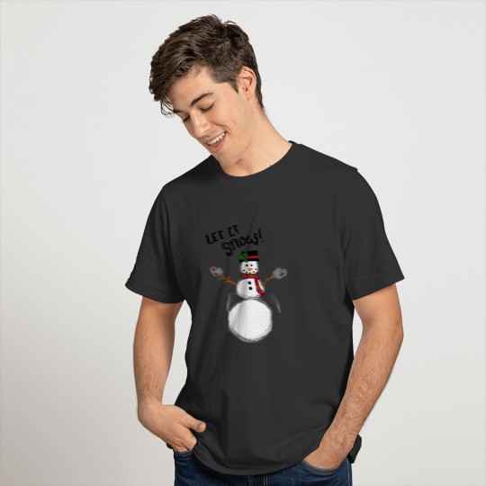 Let It Snow Winter Snowman T-shirt