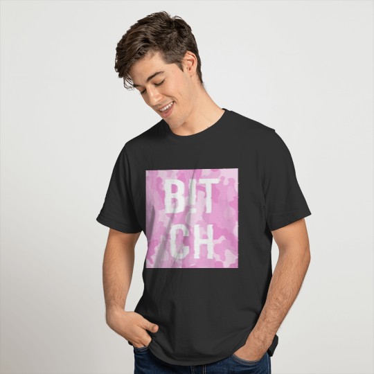 B!TCH Camouflage Pink T-shirt