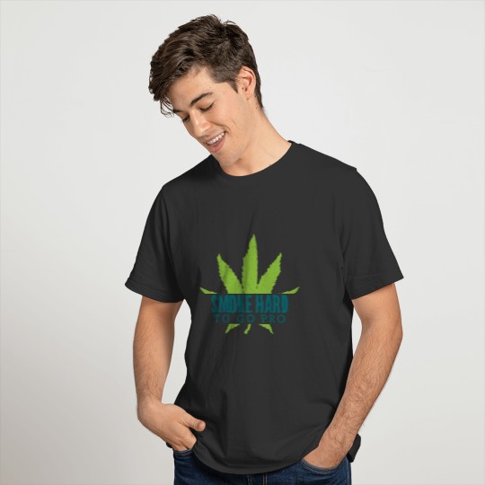 SMOKE HARD Marijuana Leaf Gifts For Stoner 420 T-shirt