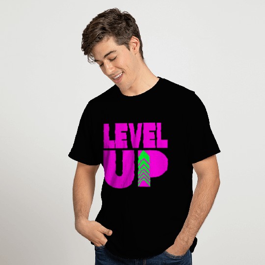 Level Up Neon Pink T Shirts