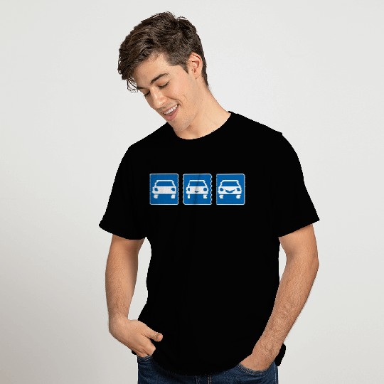 Traffic sign driver's license car comic smile T Shirts