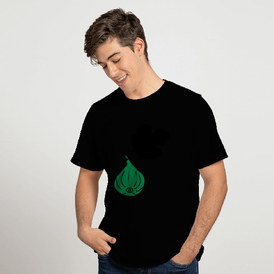 Fig With Leaf Two Colors Adjustable Vector Simple T Shirts