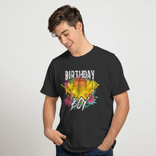 Paintball Birthday Boy Party Theme Color Splash T-shirt