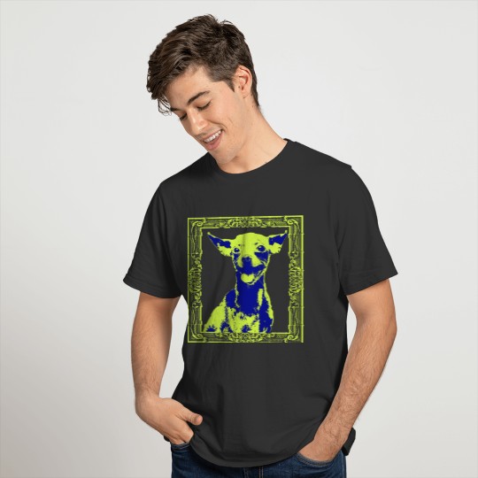 Pop Art Blue Yellow Puppy T Shirts