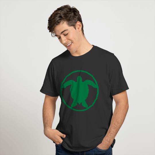 Ring button water turtle logo stamp circle round s T-shirt