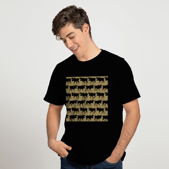 Lumberjacks Design Moose Black and Tan T Shirts
