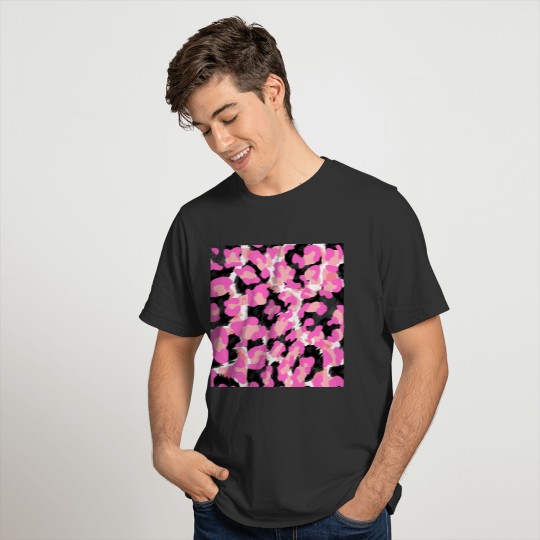 black, white, and pinks animal print T Shirts