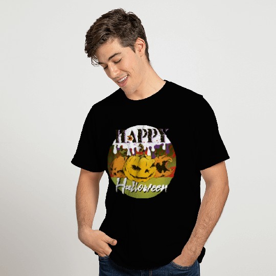 Halloween Merch With Three Wicked Pumpkins Faces T Shirts