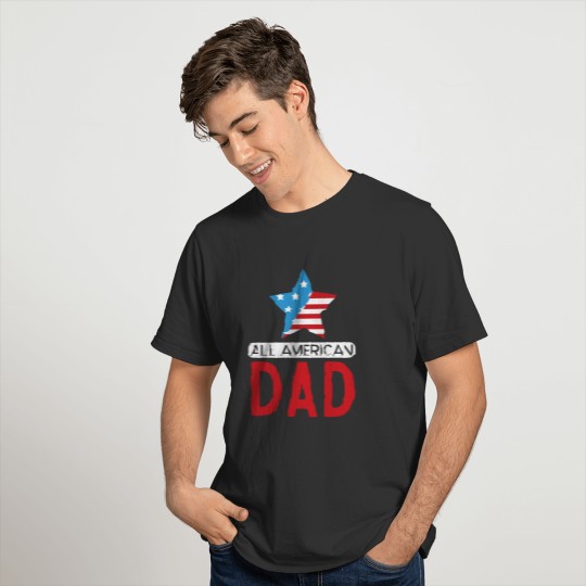 All american Dad Patriotic american flag T-shirt