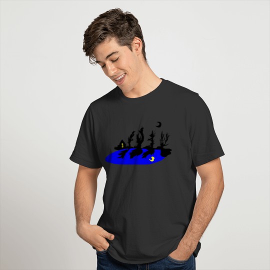 Night lake. T-shirt