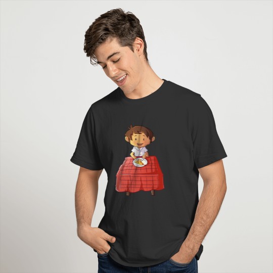 Pizza Party Boy At Table T-shirt