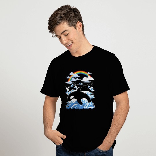 Orcas Killer Whale & Rainbow Sea Panda Orca T Shirts