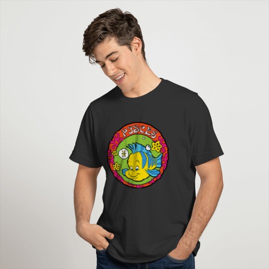 Disney The Little Mermaid Flounder Zodiac Pisces T Shirts