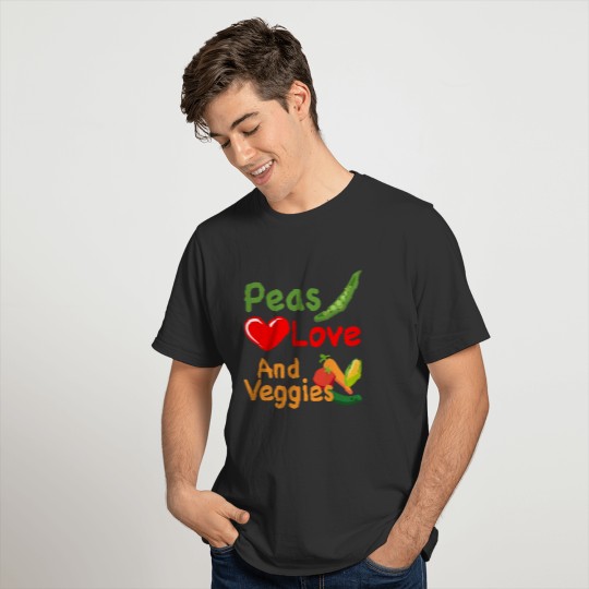 Peas Love Veggies Funny Green Vegetables T Shirts