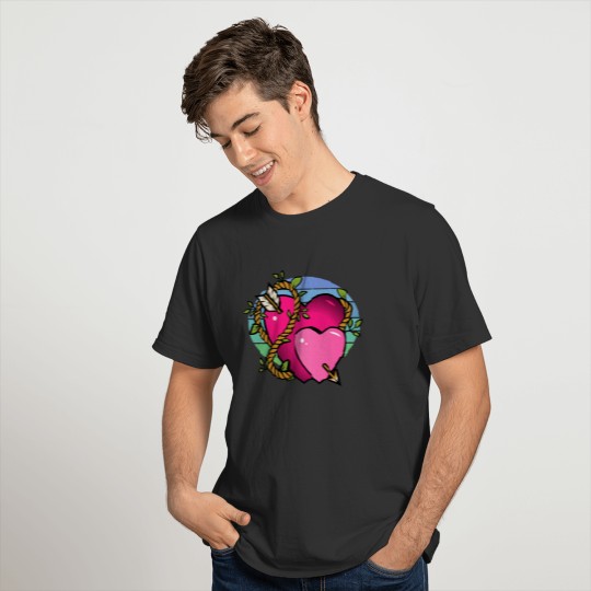 Valentine's Day Hearts In Love Sunset T-shirt