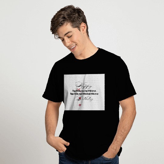 creative word art happy birthday T Shirts