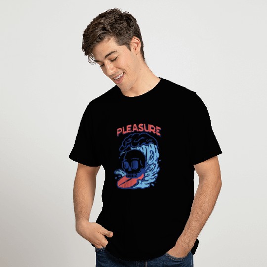 SURF PLEASURE SKULL RIDING WAVE T Shirts