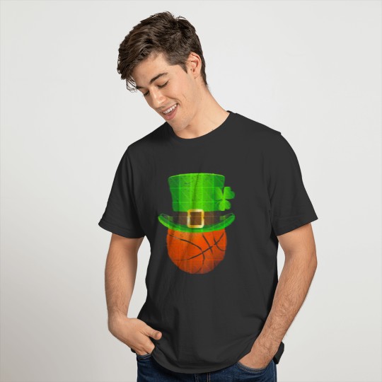 Leprechaun Hat Lucky Basketball St. Patrick's Day T-shirt