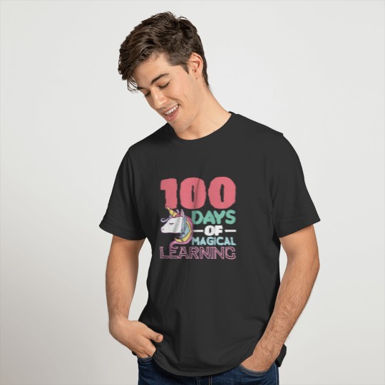 100th Day of School Education Unicorn Design T-shirt