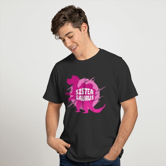 Sister Saurus Funny Family Dino Design T Shirts