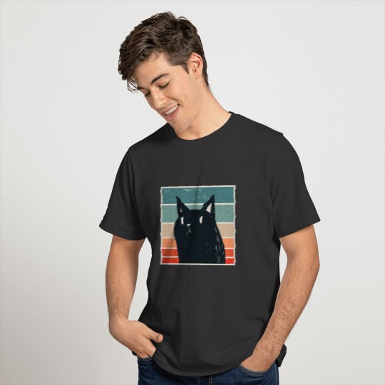 cat retro style T-shirt