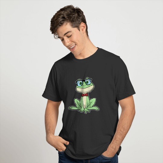Frog Nerd Student Glasses Tie T Shirts