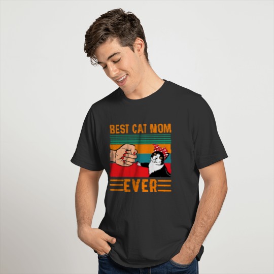 Vintage Best Cat Mom Ever Funny Cat Mom Cat Lover T Shirts