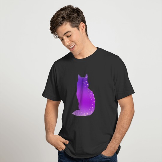 Cosmic cat purple gradient, cat lover T Shirts