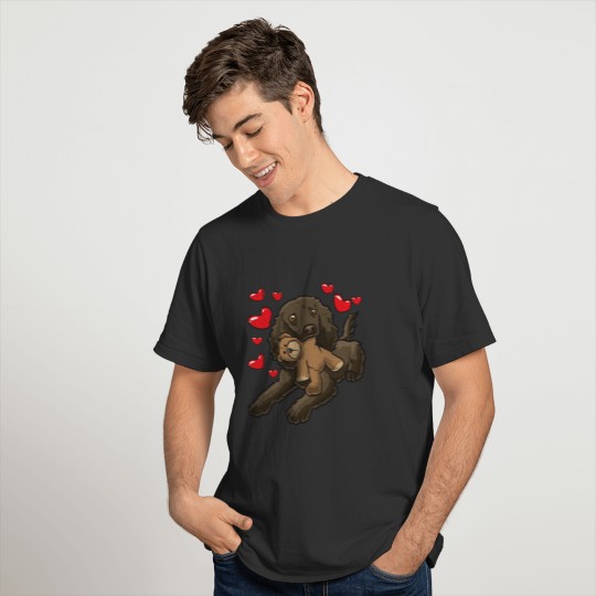 American Water Spaniel with stuffed animal T-shirt