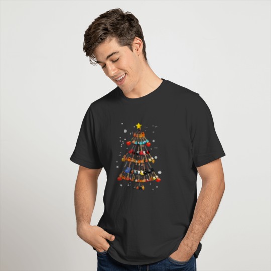 Christmas Guitar Tree Funny Guitar Merry T-shirt