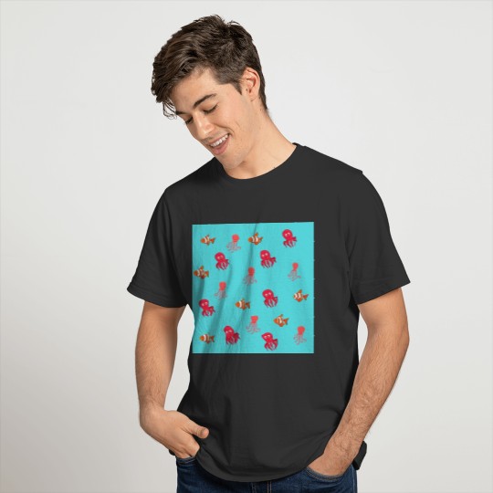 Cute Sea Life Pattern T-shirt