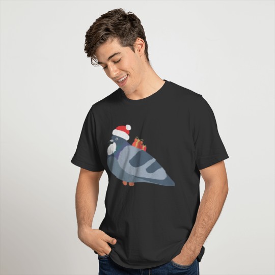 Santa Claus Pigeon coming for Christmas T-shirt