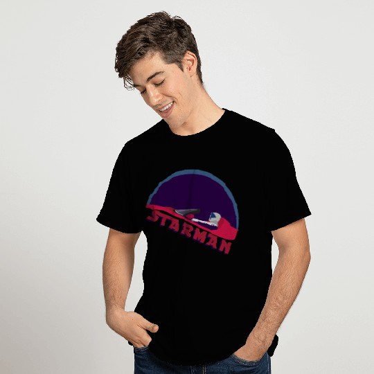 spacex starman to the moon T Shirts