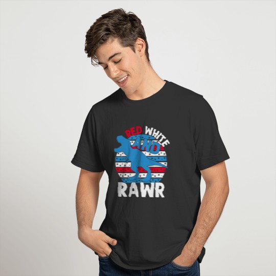 Red White and Rawr 4th Of July , Dinosaur Kids T-shirt