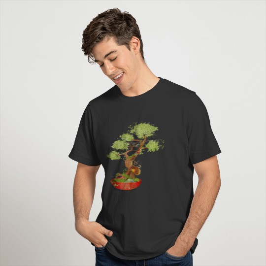 beautiful bonsai tree in bright colors T-shirt