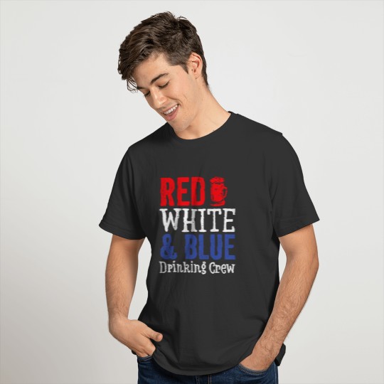 Red White and Blue Drinking Crew T-shirt
