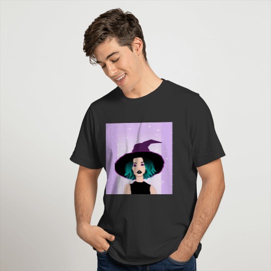 Green haired witch with hat T Shirts