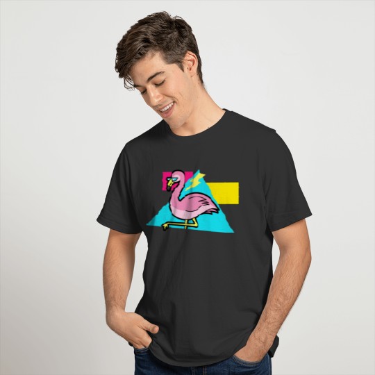 cool retro flamingo - 90's T-shirt